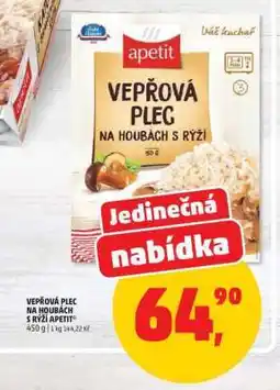 Penny Market Vepřová plec na houbách s rýží Apetit nabídka