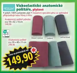 Norma Viskoelastické anatomické polštáře, plyšové nabídka
