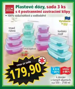 Norma Plastové dózy, sada 3 ks s 4 postranními zavíracími klipy nabídka
