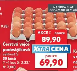 Kaufland Čerstvá vejce podestýlková nabídka
