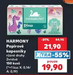 Kaufland Harmony papírové kapesníky nabídka