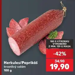 Kaufland Herkules/Paprikáš trvanlivý salám 100 g nabídka
