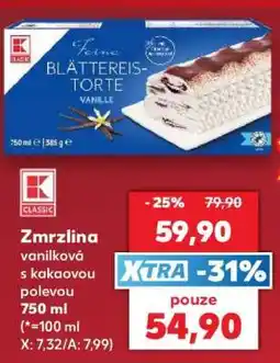 Kaufland Zmrzlina vanilková s kakaovou polevou 750 ml nabídka