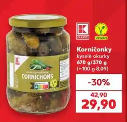 Kaufland Korničonky kyselé okurky nabídka