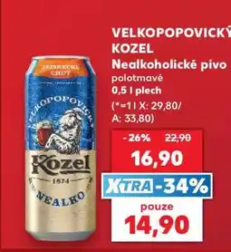 Kaufland VELKOPOPOVICKÝ KOZEL Nealkoholické pivo nabídka