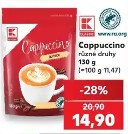 Kaufland Cappuccino různé druhy nabídka