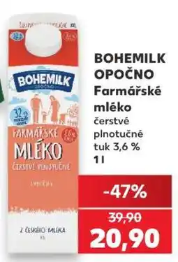 Kaufland BOHEMILK OPOČNO Farmářské mléko nabídka