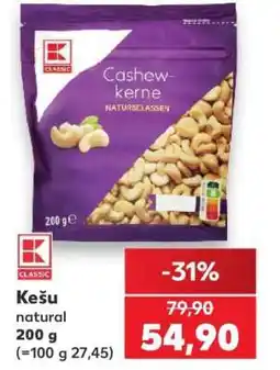 Kaufland Kešu natural 200 g nabídka