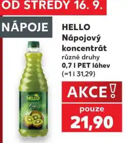 Kaufland Hello Nápojový koncentrát nabídka