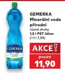 Kaufland GEMERKA Minerální voda přírodní nabídka