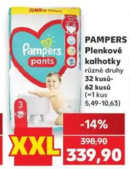 Kaufland Pampers plenkové kalhotky nabídka