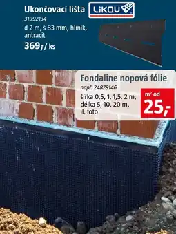 Bauhaus Likov ukončovací lišta nabídka