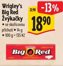 Albert Wrigley's Big Red Žvýkačky nabídka