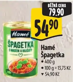 Albert Hamé špagetka s masem a rajčaty nabídka