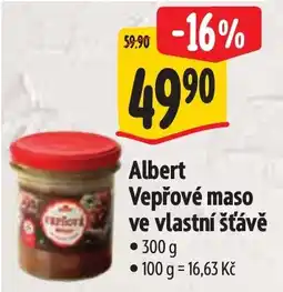 Albert Albert Vepřové maso ve vlastní šťávě nabídka
