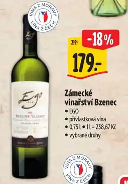 Albert Ego zámecké vinařství bzenec nabídka