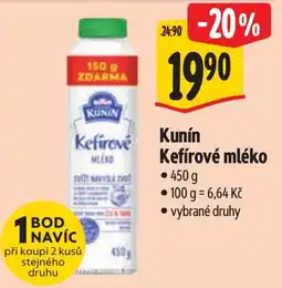 Albert Kunín Kefírové mléko nabídka