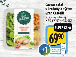 Albert Fresh Bistro Caesar salát s krutony a sýrem Gran Castelli nabídka