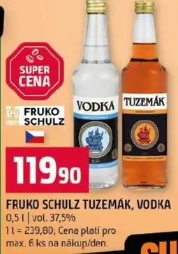 Terno Fruko schulz tuzemák, vodka nabídka