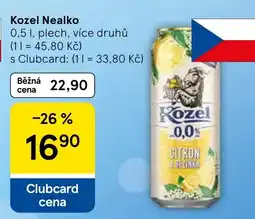 Tesco Kozel Nealko nabídka