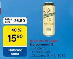 Tesco Staropramen 12 nabídka
