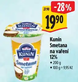 Albert Kunín Smetana na vaření 12% nabídka