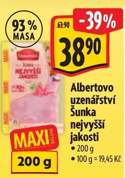Albert Albertovo uzenárství Šunka nejvyšší jakosti nabídka