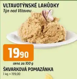 Trefa Vltavotýnské lahůdky škvarková pomazánka nabídka
