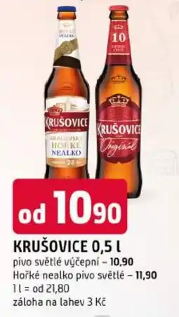 Trefa Krušovice pivo světlé výčepní nabídka