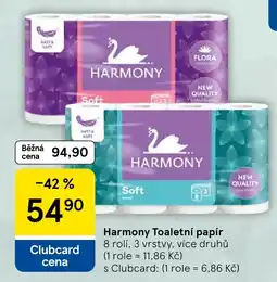 Tesco Harmony toaletní papír nabídka