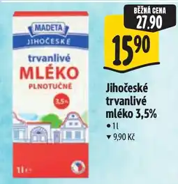 Albert Madeta jihočeské trvanlivé mléko nabídka