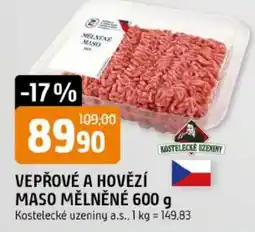 Trefa Kostelecké uzeniny Vepřové a hovězí maso mělněné nabídka
