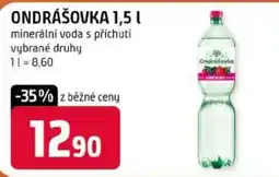 Trefa Ondrášovka minerální voda s příchuťí vybrané druhy nabídka