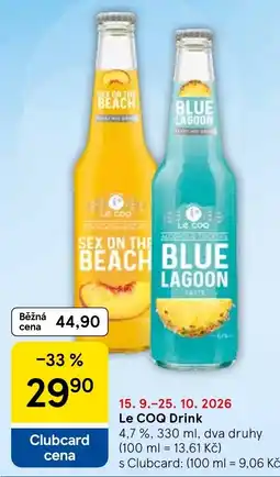 Tesco Le COQ Drink nabídka