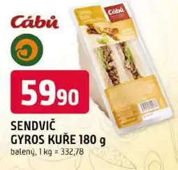 Trefa Cábiu sendvič gyros kuře nabídka