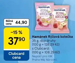 Tesco Hamánek rýžová kolečka nabídka