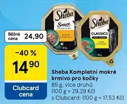 Tesco Sheba kompletní mokré krmivo pro kočky nabídka