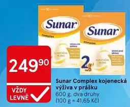 Tesco Sunar Complex kojenecká výživa nabídka