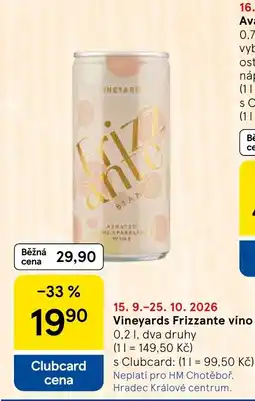 Tesco Vineyards Frizzante víno nabídka