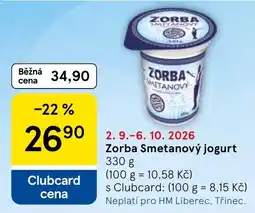 Tesco Zorba smetanový jogurt nabídka