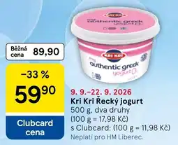 Tesco Kri Kri Řecký jogurt nabídka