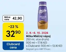 Tesco Milka Mléčný nápoj nabídka