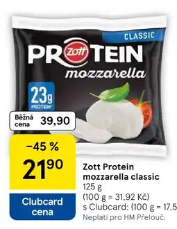 Tesco Zott protein mozzarella classic nabídka