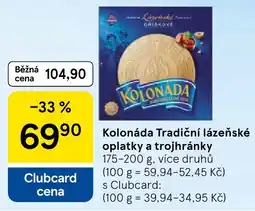 Tesco Kolonáda tradiční lázeňské oplatky a trojhránky nabídka