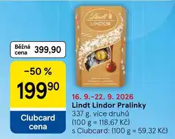 Tesco Lindt Lindor Pralinky nabídka
