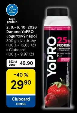 Tesco Danone yopro jogurtový nápoj nabídka