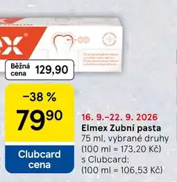 Tesco Elmex Zubní pasta nabídka