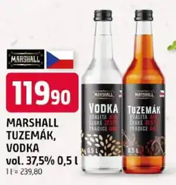 Trefa Marshall tuzemák, vodka nabídka