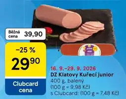 Tesco DZ Klatovy Kuřecí junior nabídka