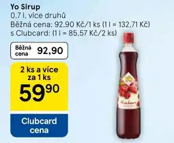 Tesco Yo Sirup nabídka